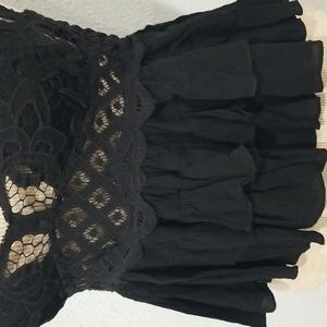 Free People Adelle Cami Peplum Top Size M Black